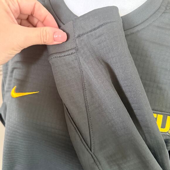 Nike LSU Tigers Black Tech Quilted Fleece Crewneck Sweatshirt S - Picture 4 of 9